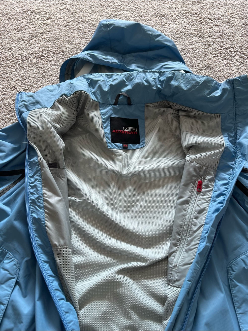 Aigle Sky Blue Waterproof Hooded Raincoat